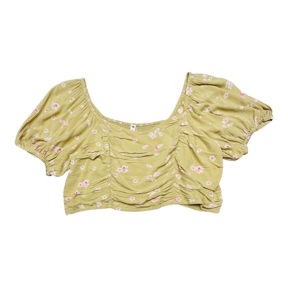 BP Floral Puff Sleeve Cropped Top Size 3X